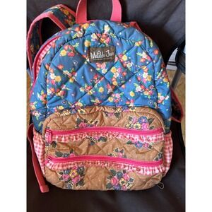 Matilda Jane Quilted Floral Backpack Pink Trim Ruffle Zippers